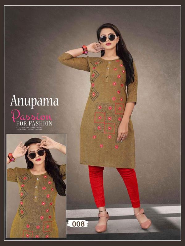 Aagya Anupama Fancy Cotton Embroidery Silk Kurti